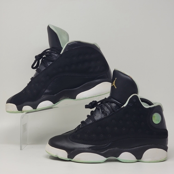 Nike Air Jordan 13 Retro Black Mint Foam GS439358-015 Youth Size 6Y Pre-owned - Picture 2 of 11